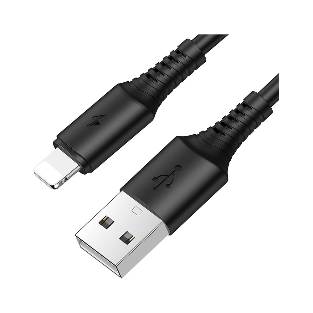 USB кабель Borofone bx47 coolway lightning 8 pin 1м 2 4a pvc черный