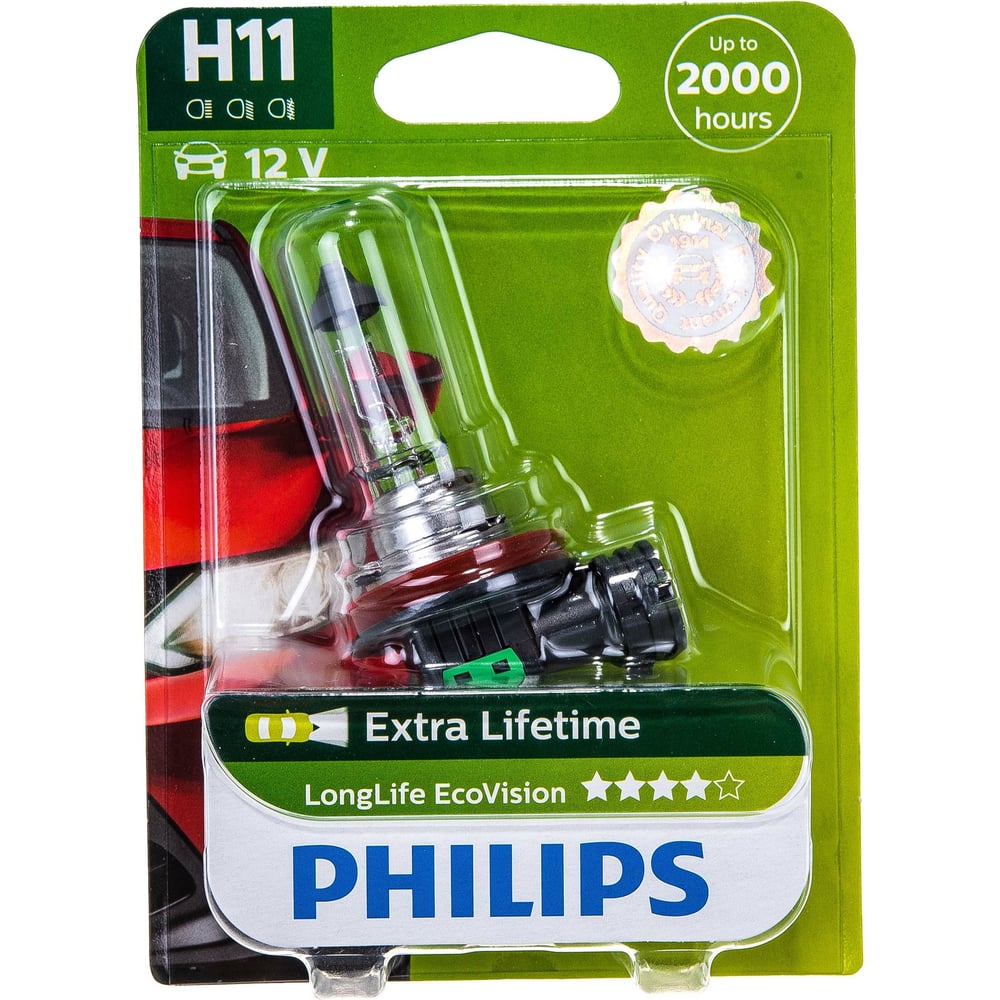 Автолампа PHILIPS H11 55 PGJ19 2 LONG LIFE ECO VISION 12V 1 10