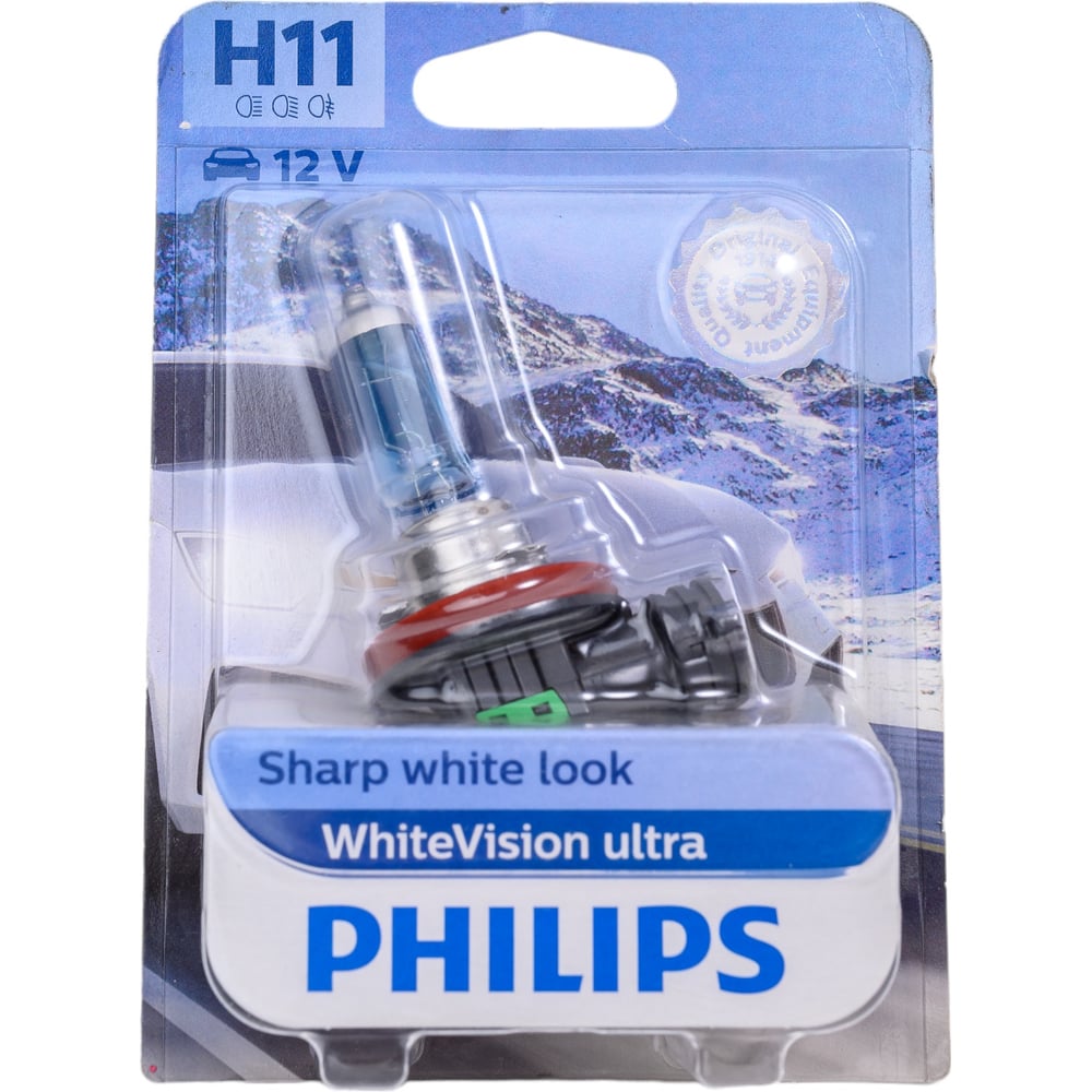 Автолампа PHILIPS H11 55 Вт PGJ19 2 WhiteVision ultra 4000 K 12 В