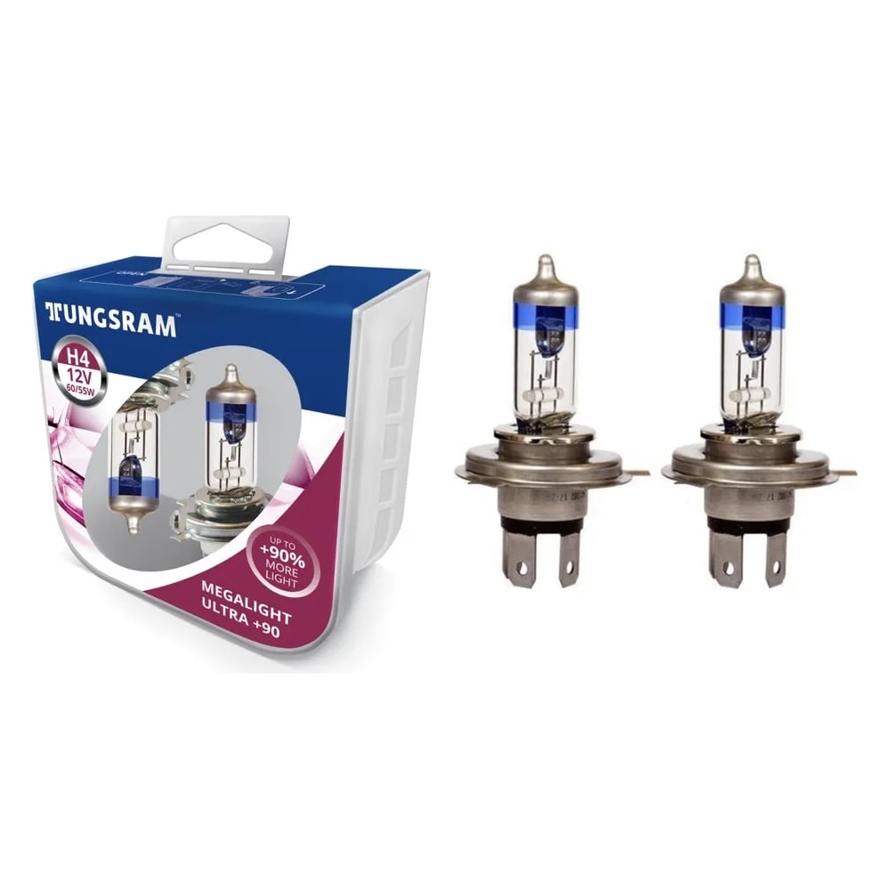 Лампы Tungsram H4 12V 60 55W Megalight Ultra 90 упаковка 2 шт