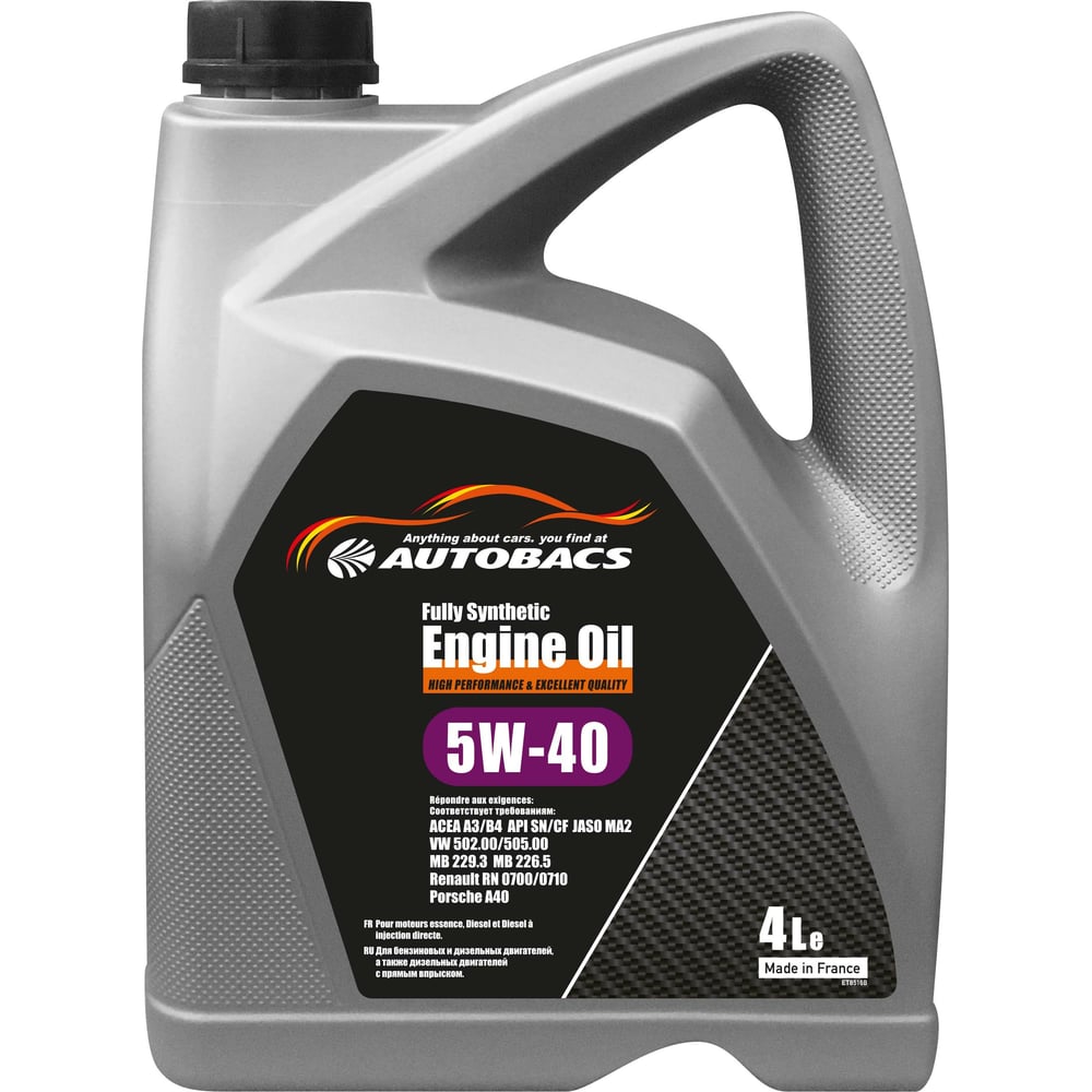 Моторное масло AUTOBACS 5W 40 ENGINE OIL FULLY SYNTHETIC ACEA A3 B4