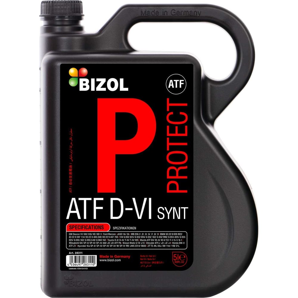 Трансмиссионное масло Bizol Protect ATF D VI Synt НС синтетическое для