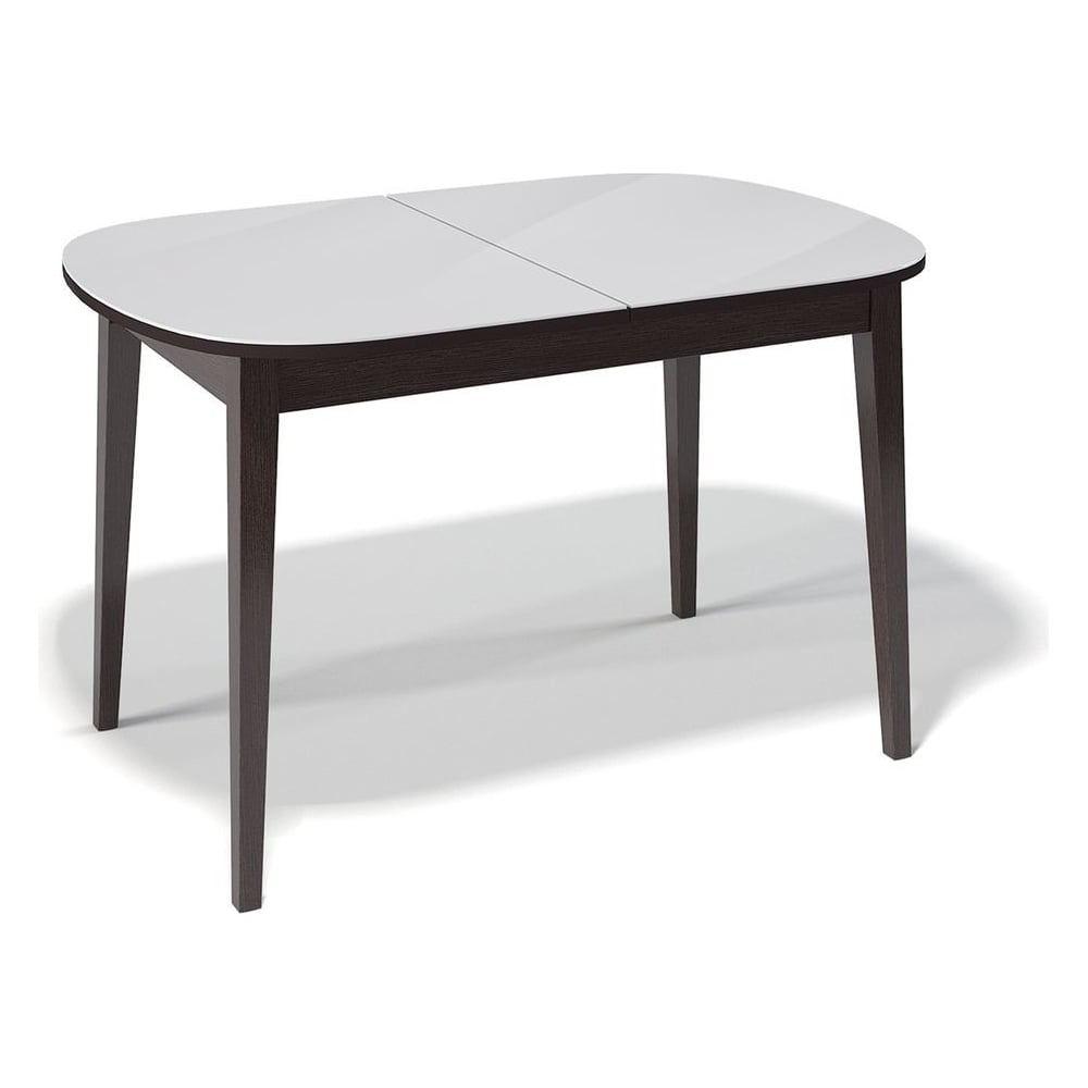 Изображение товара Стол KENNER 1300 M раздвижной венге со стеклом белое сатин