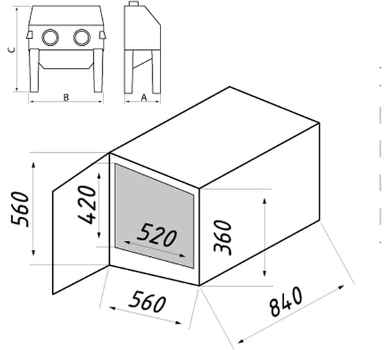 Изображение товара Пескоструйная камера Сорокин 10.8