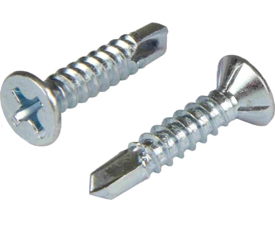 Изображение товара Саморез Квадра DIN 7504 P 4.8x50 цинк, коp. 250 шт., потай, шлиц PH2, сверло 504850003250