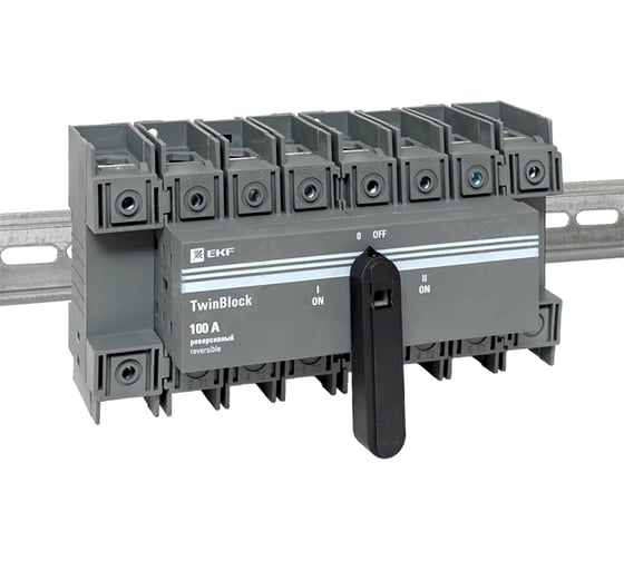 Изображение товара Рубильник EKF 100A 4P реверсивный c рукояткой для прямой установки TwinBlock tb-s-100-4p-rev