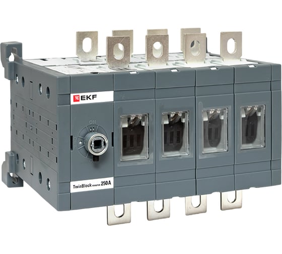 Изображение товара Рубильник EKF 250A 4P реверсивный без рукоятки управления TwinBlock tb-s-250-4p-rev