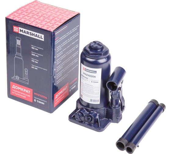 Изображение товара Автомобильный гидравлический бутылочный домкрат MARSHALL 6т M9210006
