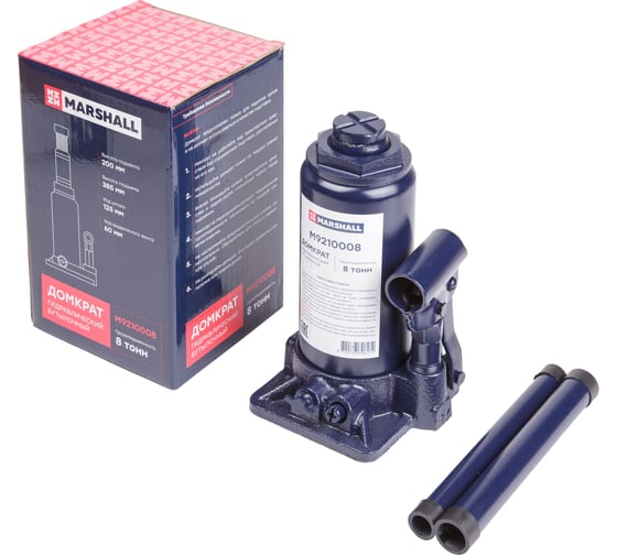 Изображение товара Автомобильный гидравлический бутылочный домкрат MARSHALL 8т M9210008