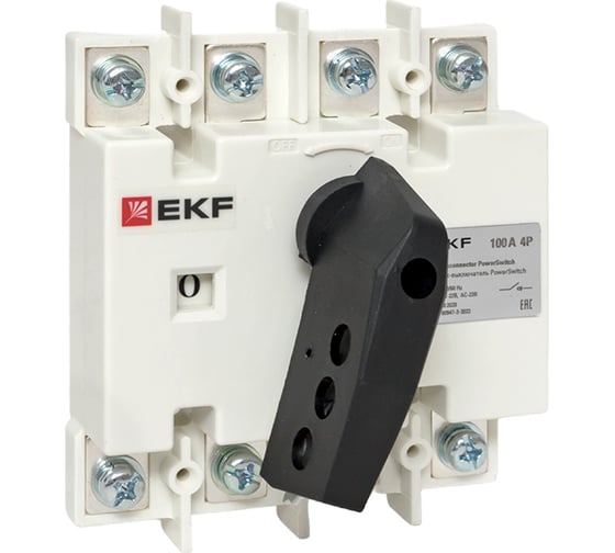 Изображение товара Рубильник-выключатель EKF 100A 4P c рукояткой управления для прямой установки PowerSwitch psds-100-4