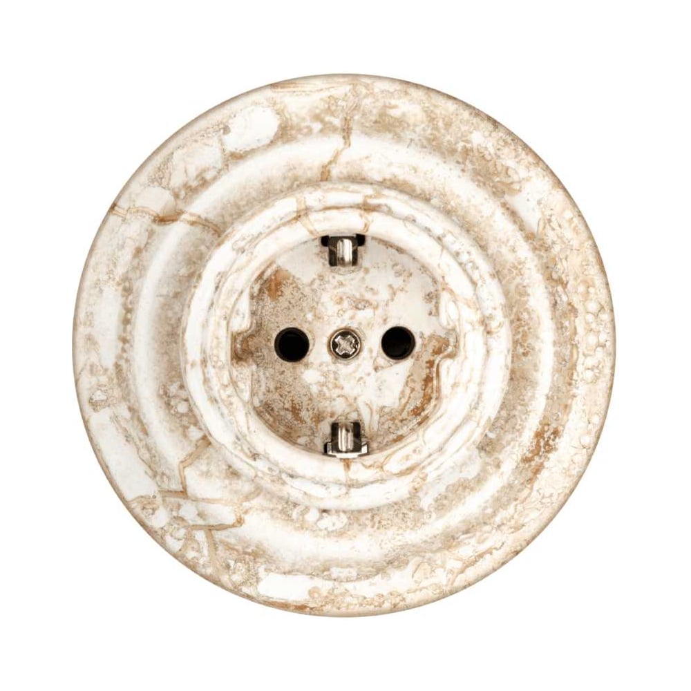 Изображение товара Фарфоровая скрытая розетка TDM ELECTRIC серия Болонь 16А мрамор SQ1820-0122