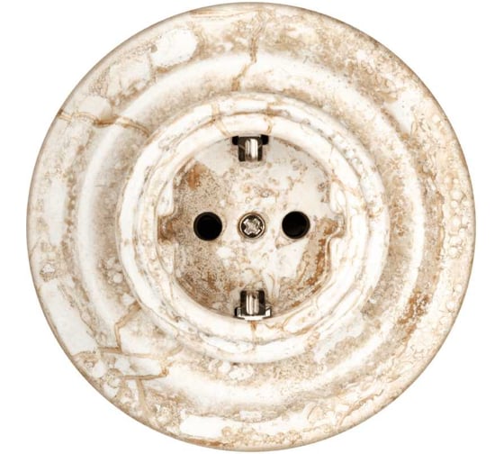 Изображение товара Фарфоровая розетка TDM ELECTRIC скрытой установки, 2П+З, 16А, 250В, мраморная «Болонь» SQ1820-0122