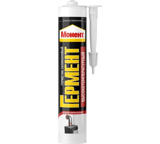 Изображение товара Силиконовый герметик МОМЕНТ Гермент высокотемпературный, красно-коричневый, 300 мл 3001527