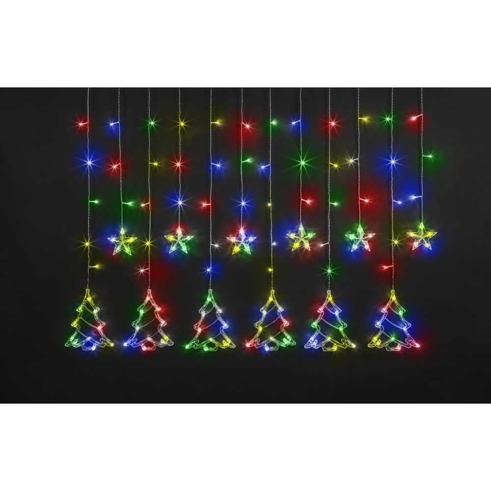 Изображение товара Гирлянда бахрома Navigator NGF-D033-04 звезды и елочки RGB 2.5x1м IP20