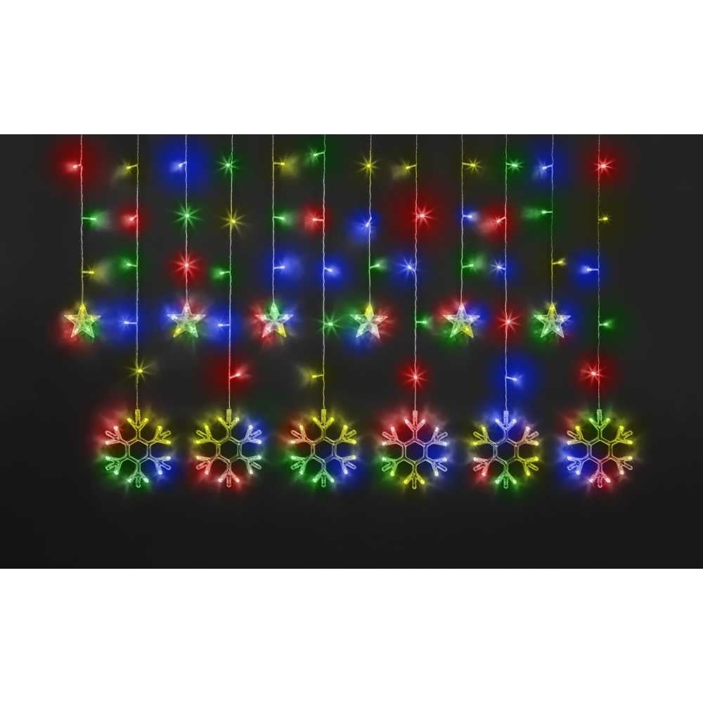 Изображение товара Гирлянда Navigator NGF-D032-04 бахрома звезды и снежинки RGB 2.5м