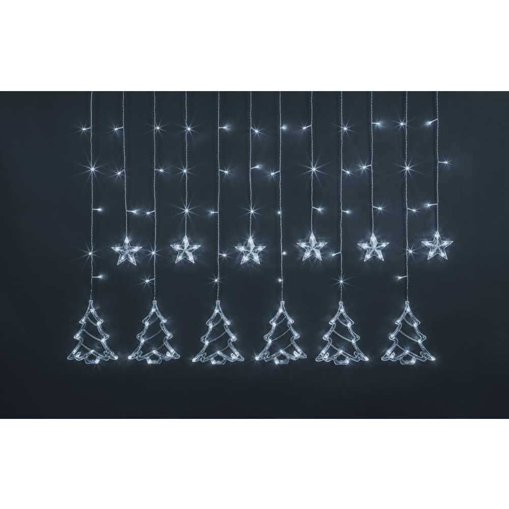 Изображение товара Гирлянда Navigator NGF-D033-02 бахрома звезды и елочки 2.5 м IP20 светодиоды белый