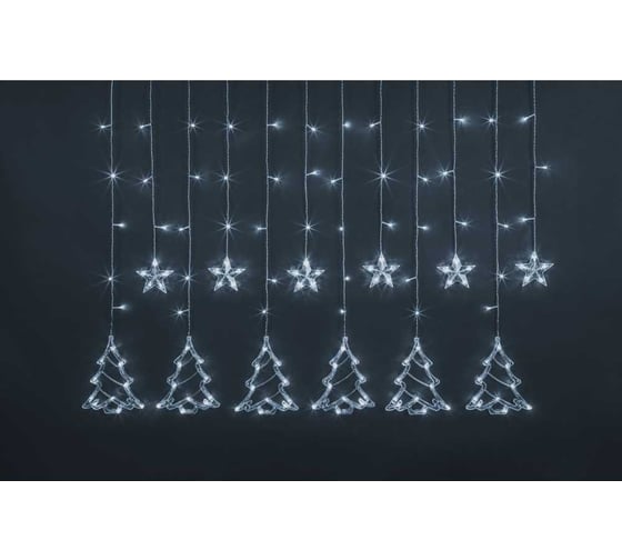 Изображение товара Гирлянда Navigator NGF-D033-02 (бахрома звезды и елочки CW 2.5*1м IP20) 95124
