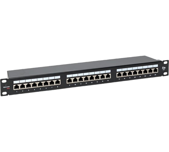 Изображение товара Патч-панель EKF teracom pro 19'' cat.5e 1u полный экран stp 24 порта rj-45 dual idc с органайзером TRP-PPNL-5ESTP-1U24