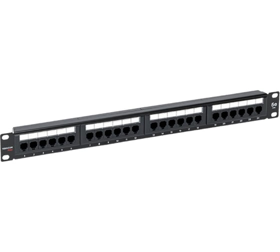 Изображение товара Патч-панель EKF teracom pro 19'' cat.5e 1u неэкранированная utp 24 порта rj-45 dual idc с органайзером TRP-PPNL-5EUTP-C1U24