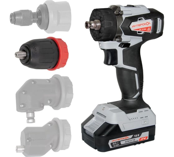 Изображение товара Бесщеточная аккумуляторная дрель-шуруповерт Интерскол ДА-13/18ВК 45 комби АПИ Li-ion, кейс, 2 аккум., 2Ач, патрон 13 мм 575.2.2.77