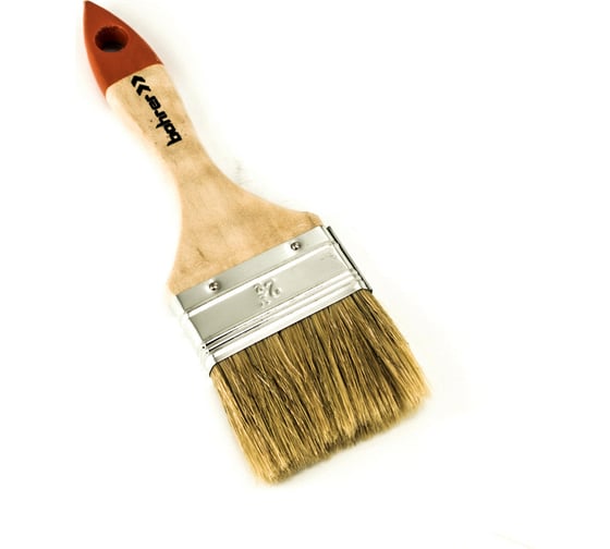 Изображение товара Плоская кисть BOHRER Стандарт 63 мм, 2,5", натуральная щетина, 44x12 мм, деревянная рукоятка 81001063