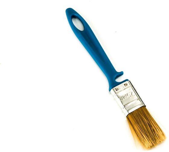 Изображение товара Плоская кисть BOHRER Лаки 25 мм, искусственная щетина, 45x10 мм, синяя пластиковая рукоятка 81021025