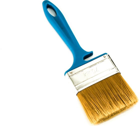 Изображение товара Плоская кисть BOHRER Лаки 70 мм, искусственная щетина, 45x12 мм, синяя пластиковая рукоятка 81021070