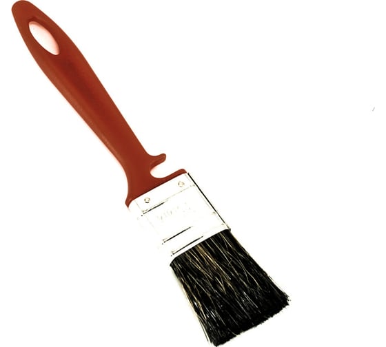 Изображение товара Плоская кисть BOHRER Водные краски 35 мм, смешанная черная щетина, 45x10 мм, красная пластиковая рукоятка 81041035