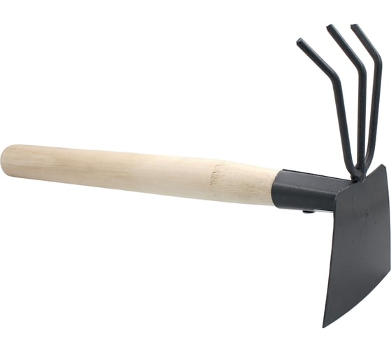 Изображение товара Рыхлитель On 3+мотыжка комбинированные, п/о, деревянный черенок 24-06-065