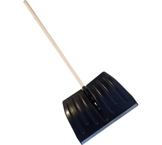 Изображение товара Лопата пластиковая ООО Агростройлидер №1 430x435мм с оцинкованной планкой с деревянным черенком 1200мм в сборе СНЕГ-01.01.1