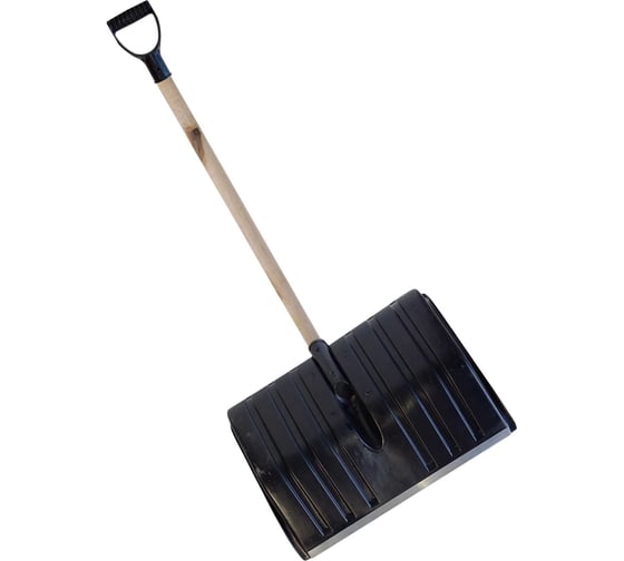 Изображение товара Лопата пластиковая ООО Агростройлидер №3 500x390мм с оцинкованной планкой с деревянным черенком и v-ручкой в сборе СНЕГ-01.03.21