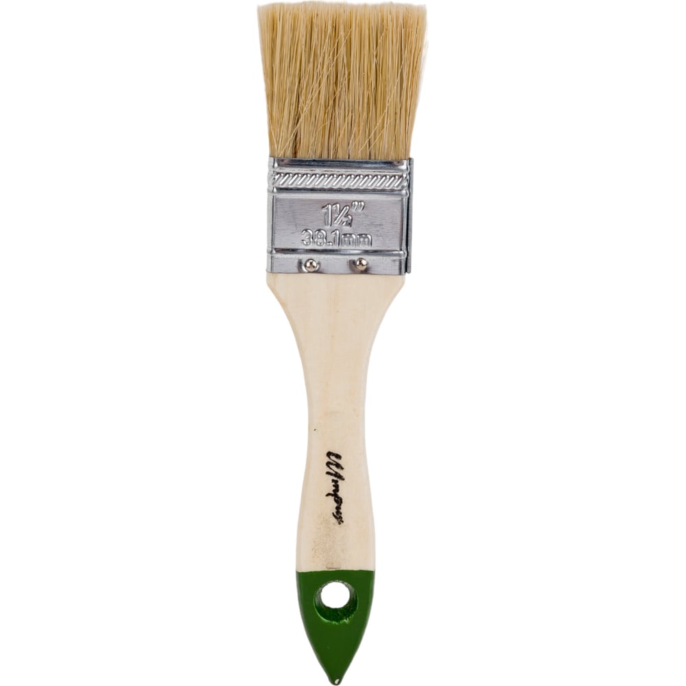 Изображение товара Плоская кисть 38 мм с деревянной ручкой и натуральной щетиной