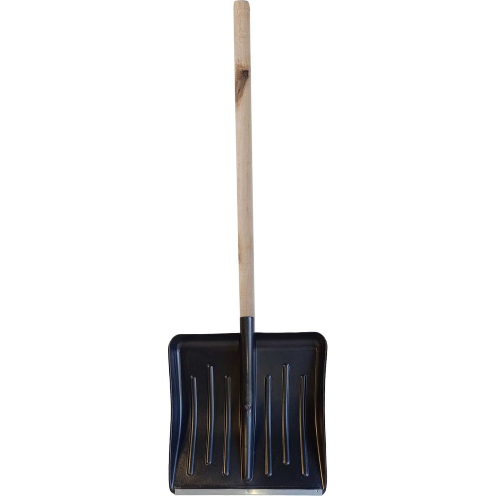 Изображение товара Пластиковая снеговая лопата с деревянным черенком ООО Агростройлидер №1 430x435мм