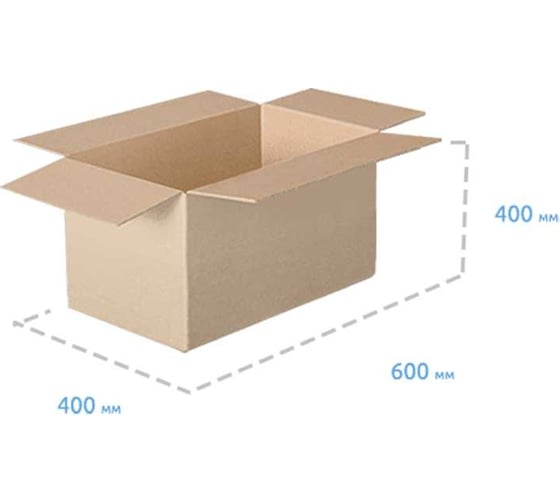 Изображение товара Картонная коробка ООО Павлово-Посадский Гофрокомбинат 600x400x400 мм П-32 BС 140158