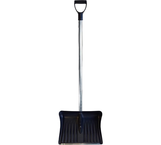 Изображение товара Пластиковая лопата ООО Агростройлидер №2 495x390мм с оцинкованной планкой с алюминиевым черенком и v-ручкой в сборе СНЕГ-01.02.31