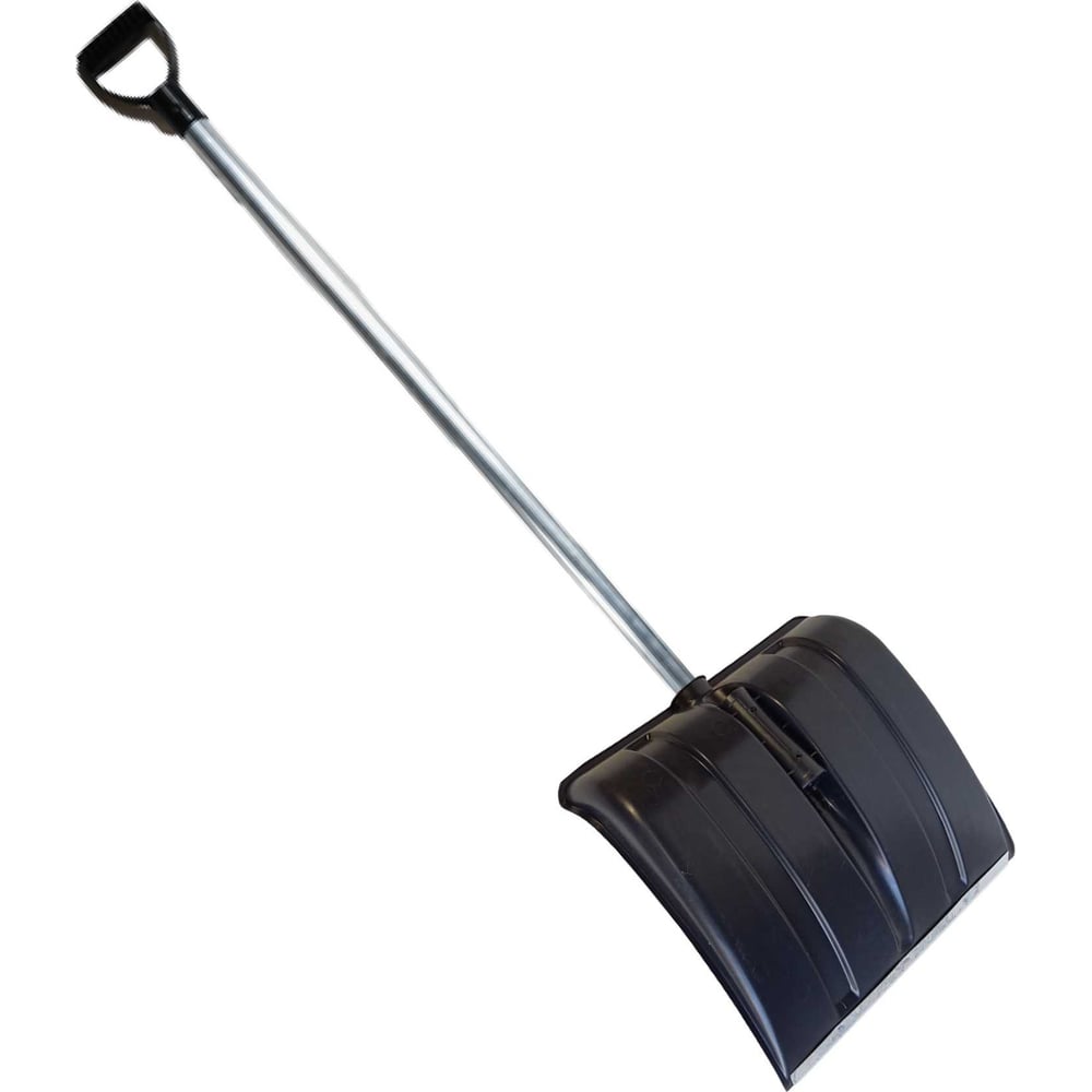 Изображение товара Пластиковая снеговая лопата ООО Агростройлидер 380x380 мм с алюминиевым черенком