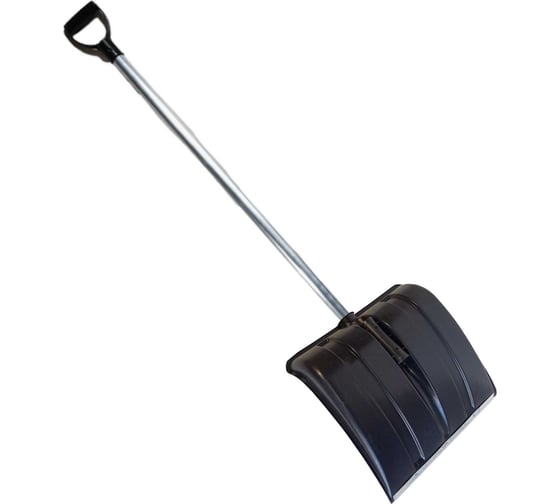 Изображение товара Пластиковая лопата ООО Агростройлидер №4 380x380мм с оцинкованной планкой с алюминиевым черенком и v-ручкой СНЕГ-01.08.31