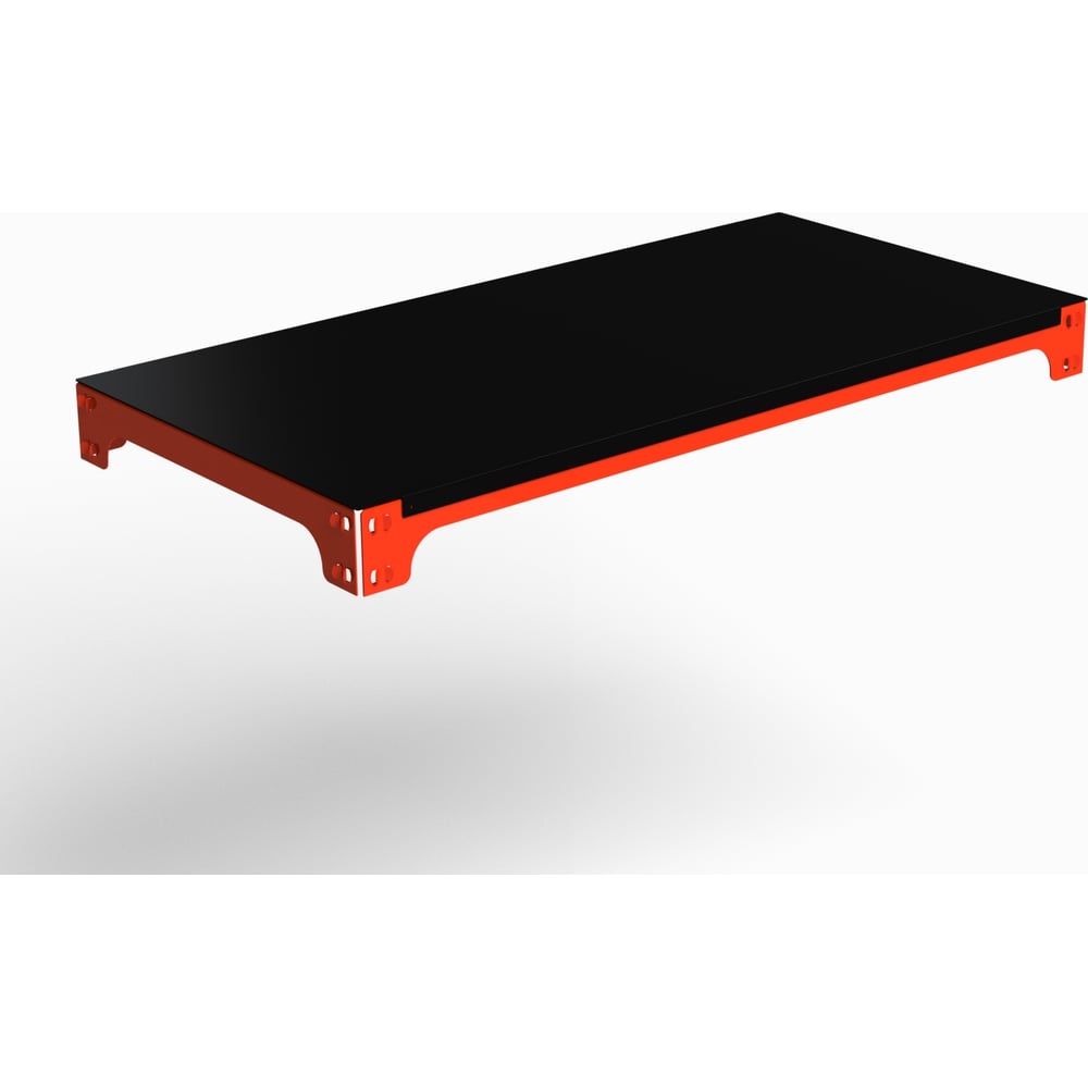 Изображение товара Полка металлическая MID 1800x400 оранжево-чёрная с траверсами