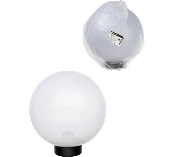 Изображение товара Уличный светильник НТУ 03- 60-254 шар d=250 мм IP54 (опал призма ПММА, основание плоское ПК, Е27) TDM ELECTRIC SQ0330-0636