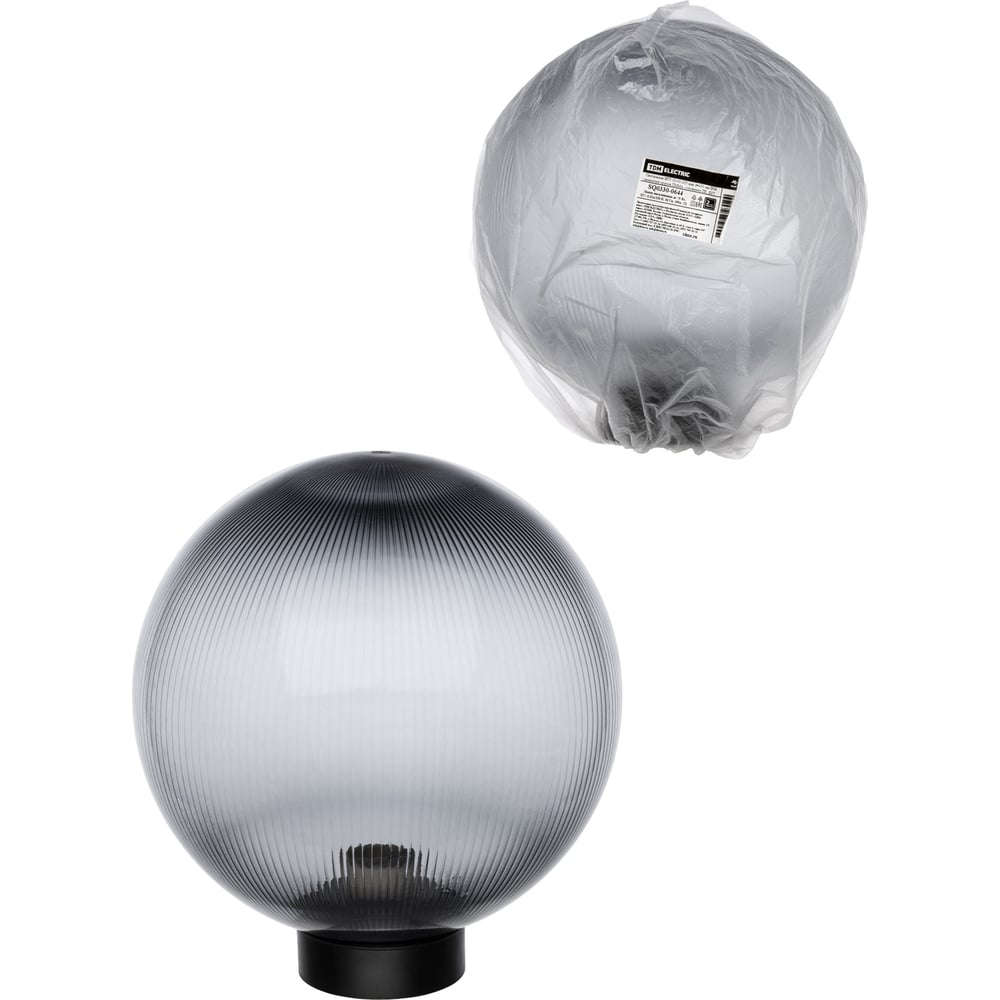 Изображение товара Светильник TDM ELECTRIC НТУ 03- 60-256 шар d=250 мм IP54 (дымчатый, призма ПММА, основание плоское ПК, Е27) SQ0330-0644