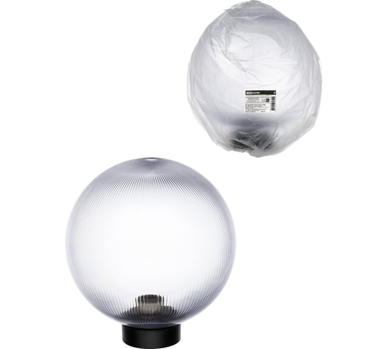 Изображение товара Светильник TDM ELECTRIC НТУ 03- 60-255 шар d=250 мм IP54 (прозрачный призма ПММА, основание плоское ПК, Е27) SQ0330-0640