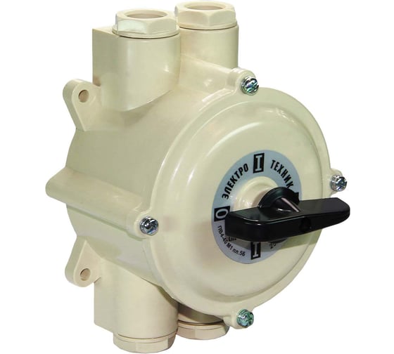 Изображение товара Пакетный выключатель Электротехник Пв 4-40 м1 пл. 56 40а, пластмассовый корпус, ip56, ET003193