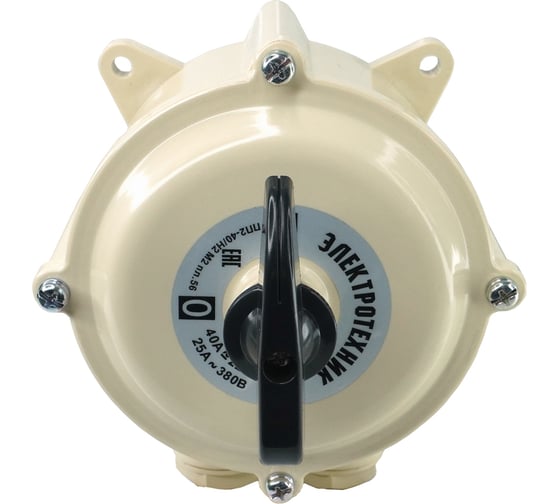 Изображение товара Пакетный переключатель Электротехник Пп 2-40/н2 м2 пл. 56 40а, пластмассовый корпус, ip56, ET002138