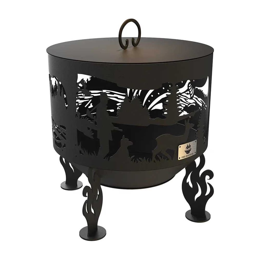 Изображение товара Костровая чаша FIRE-HOUSE с плоской крышкой 50 см для охоты и рыбалки