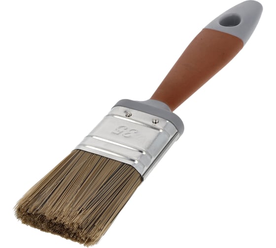 Изображение товара Кисть HARDY плоская, серия 90, отборное синтетическое волокно, ручка 2К, 35 х 14 мм, коричневая 0205-904435