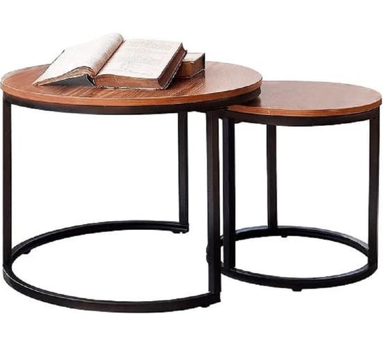 Изображение товара Журнальный столик Homium Duet, набор 2 шт., цвет темное дерево tableDuet01