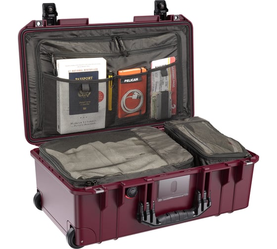 Изображение товара Защитный кейс Pelican Peli Air 1535 бордовый с органайзером для путешествий 015350-0080-175E