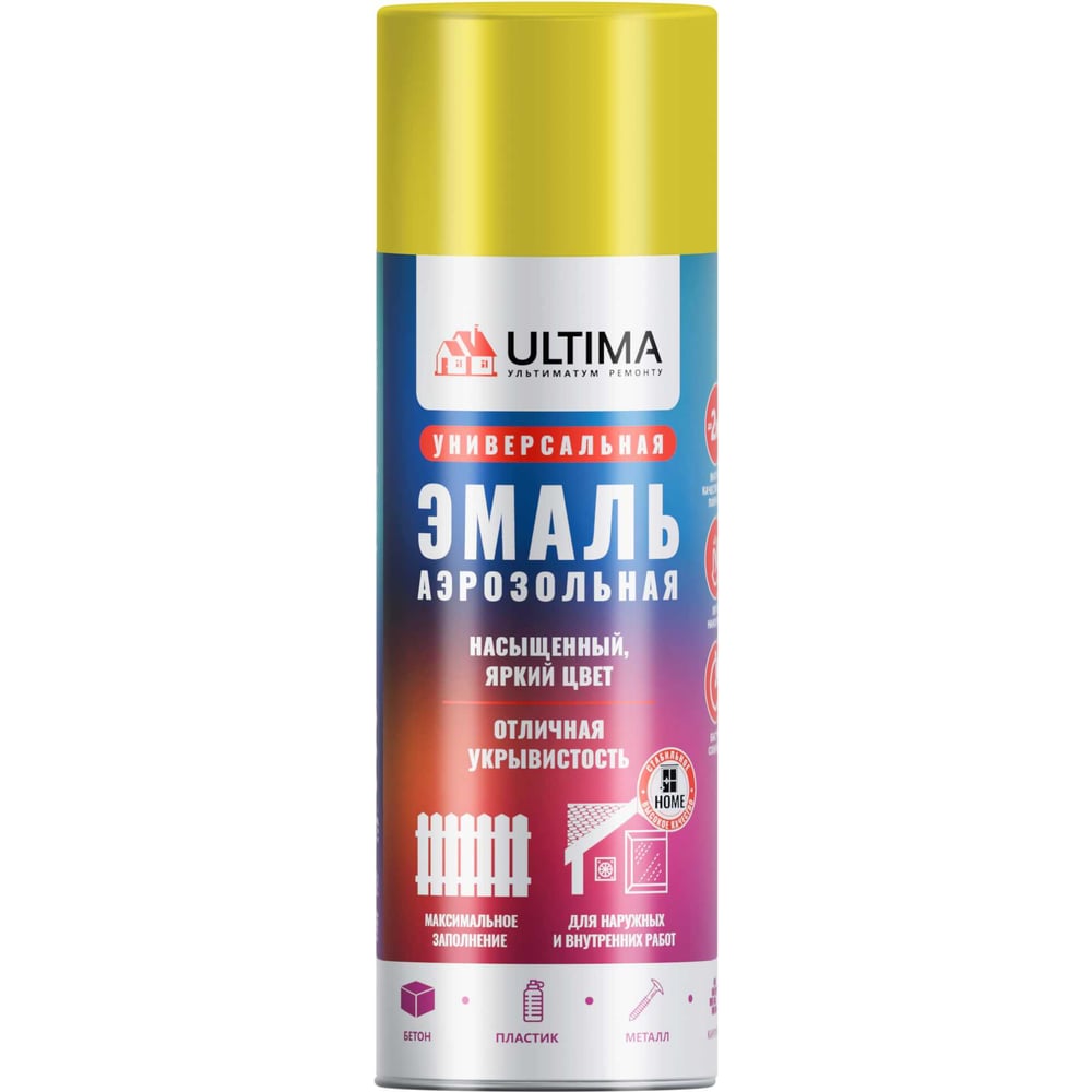 Изображение товара Аэрозольная краска ULTIMA RAL 1018 ЖЕЛТЫЙ универсальная 520 мл ULT016
