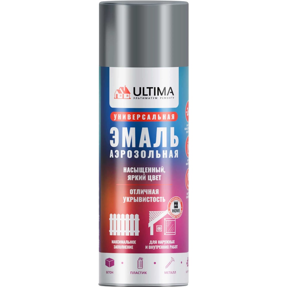 Изображение товара Аэрозольная краска ULTIMA RAL 7040 СЕРЫЙ универсальная 520 мл ULT010