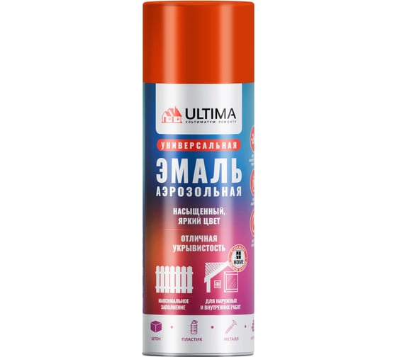 Изображение товара Аэрозольная краска ULTIMA RAL 2004 ОРАНЖЕВЫЙ универсальная 520 мл ULT017